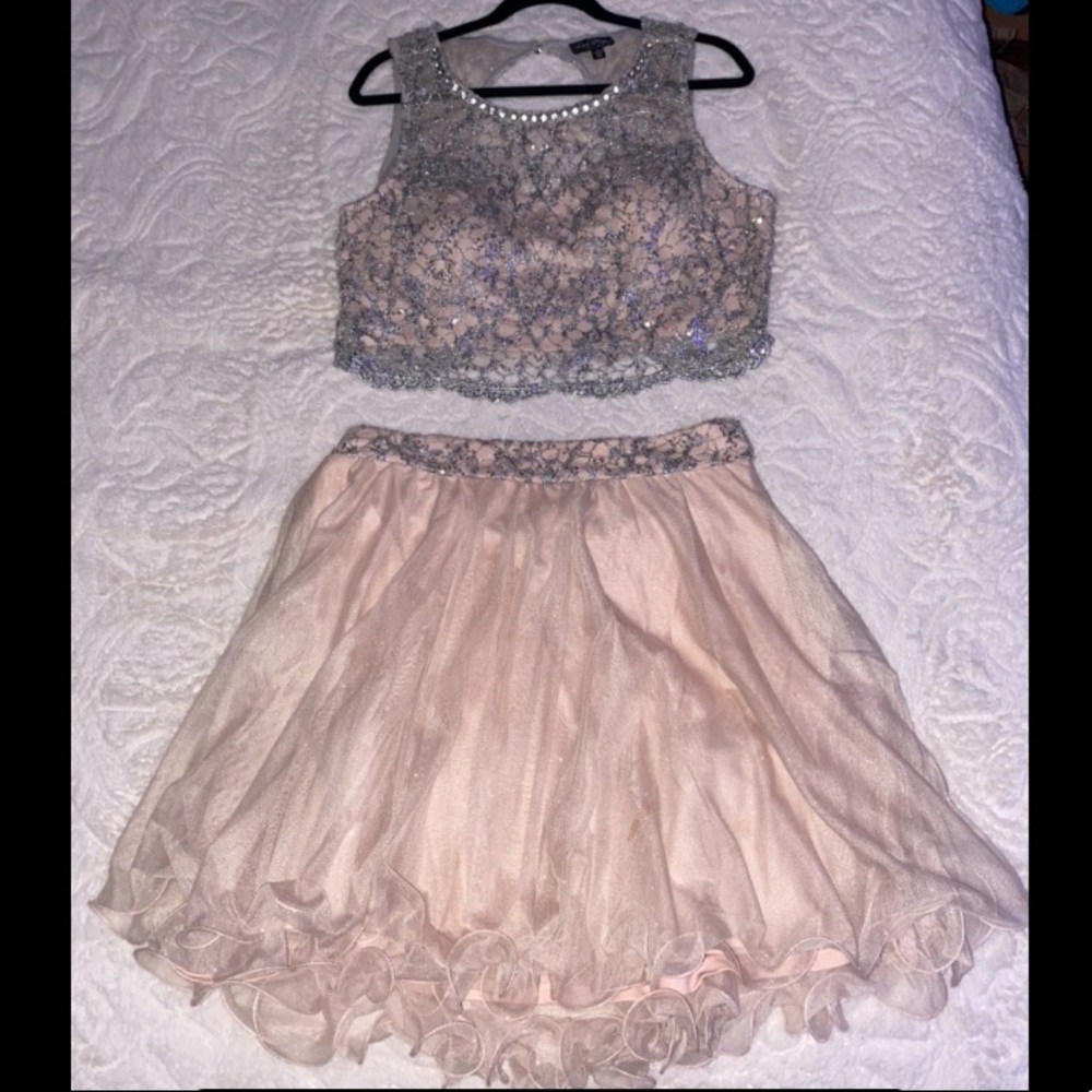 Two Piece Blush Pink Dress